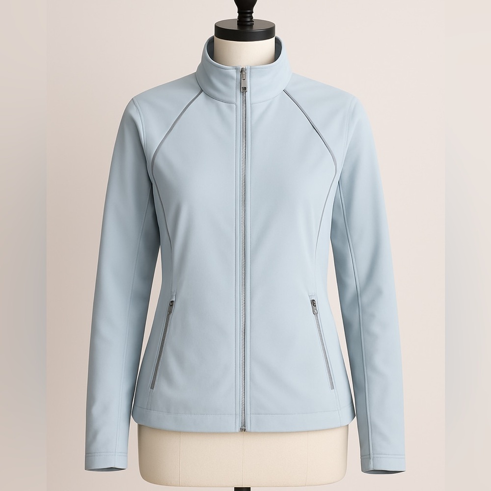 Nike Golf Clima-Fit Women’s Light Blue Golf Jacket with Gray Trim